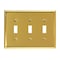 Amerelle Amerelle Century Polished Brass 3 gang Stamped Steel Toggle Wall Plate 1 pk 163TTTBR - alternate 1
